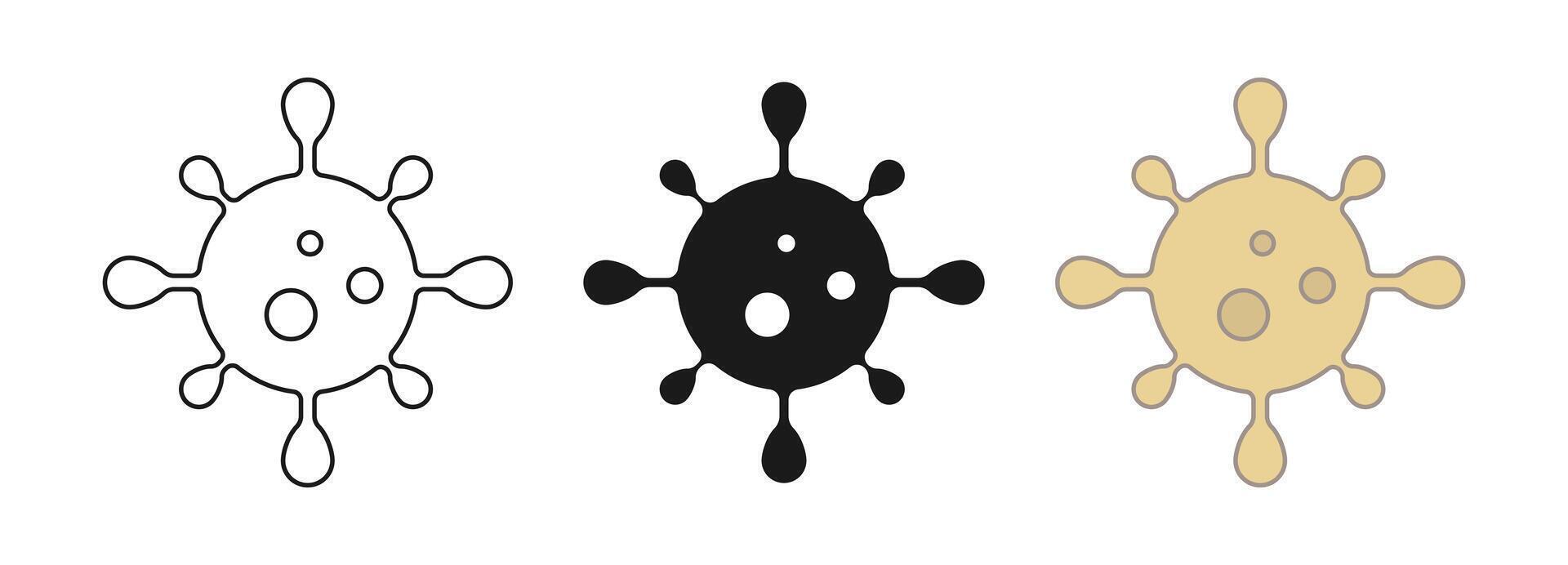 icon set of various bacteria shapes and styles vector