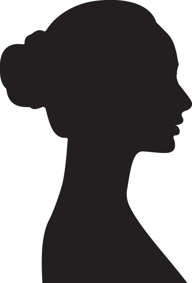 Silhouette of mother face in side view vector