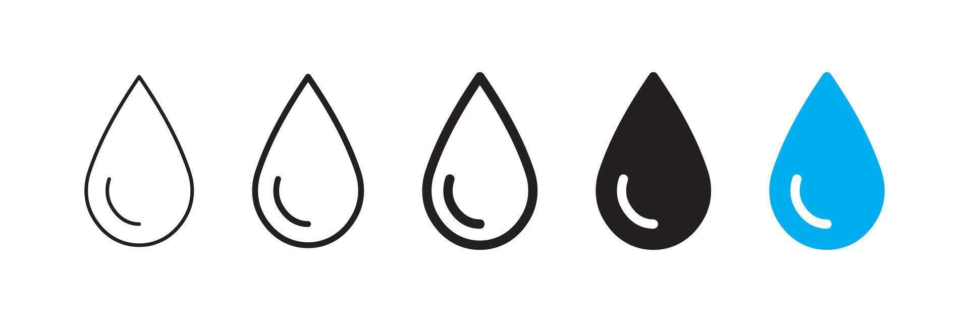 Assorted water drop icons for fluid designs vector