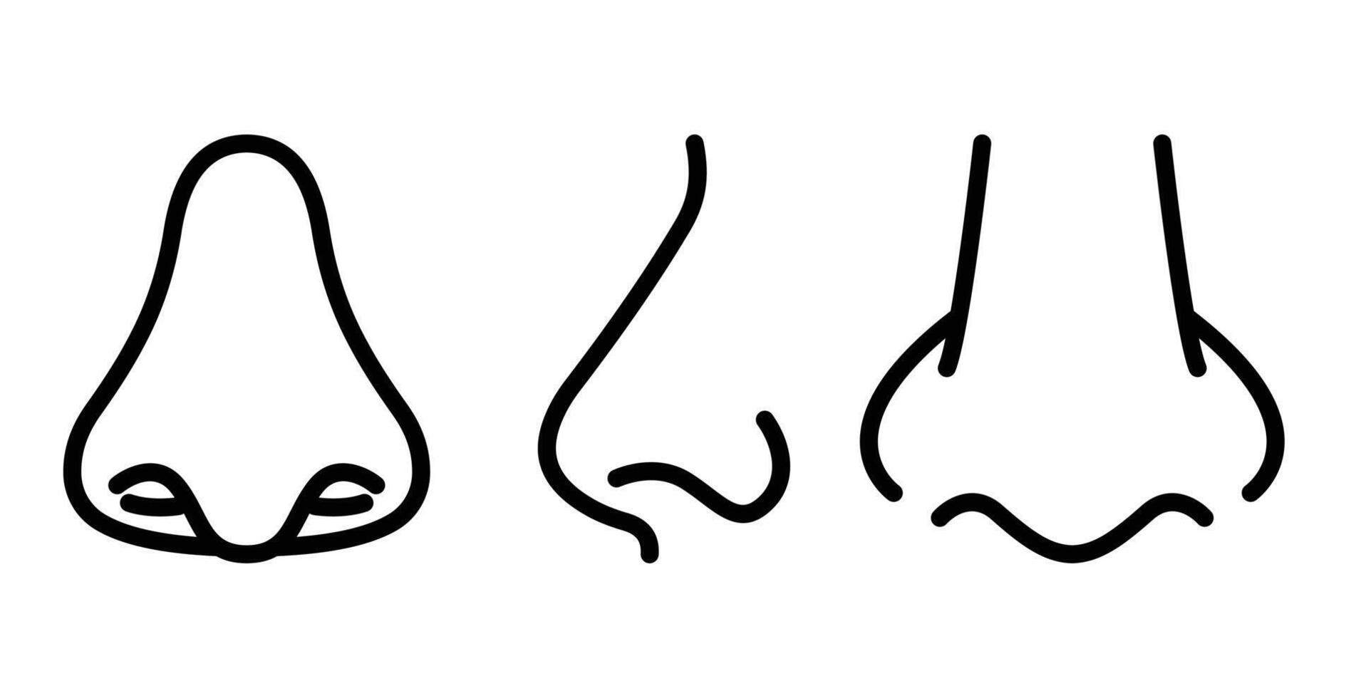 nose line icon smell breathing health anatomy clean vector