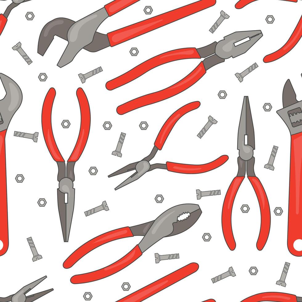 White pattern with flat wrench design vector