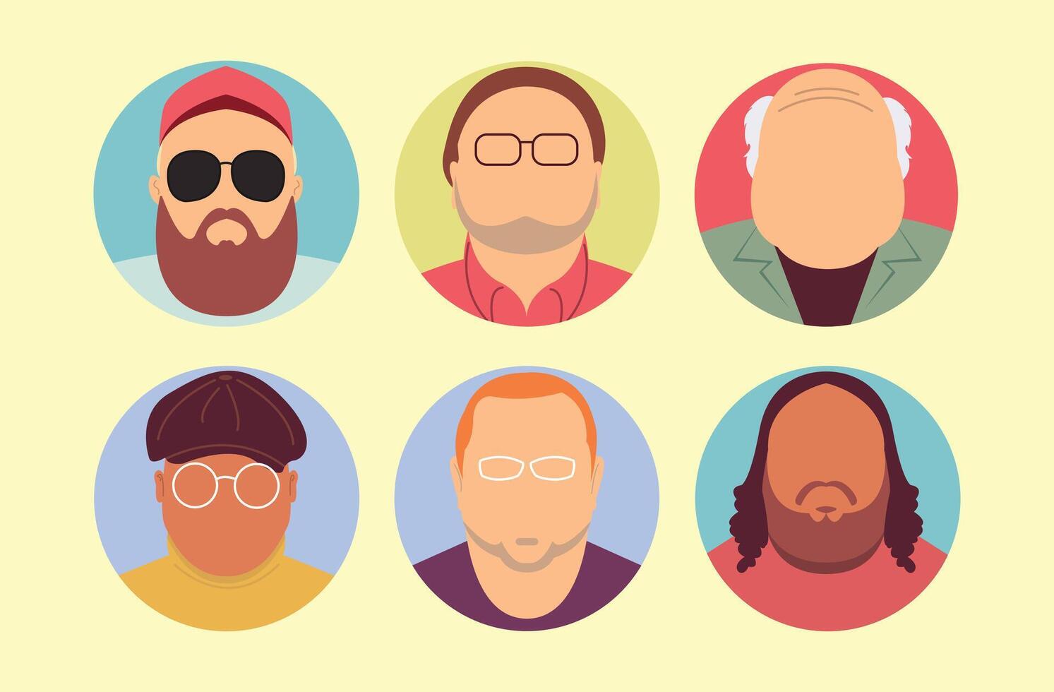 icon of old man avatar in flat design vector