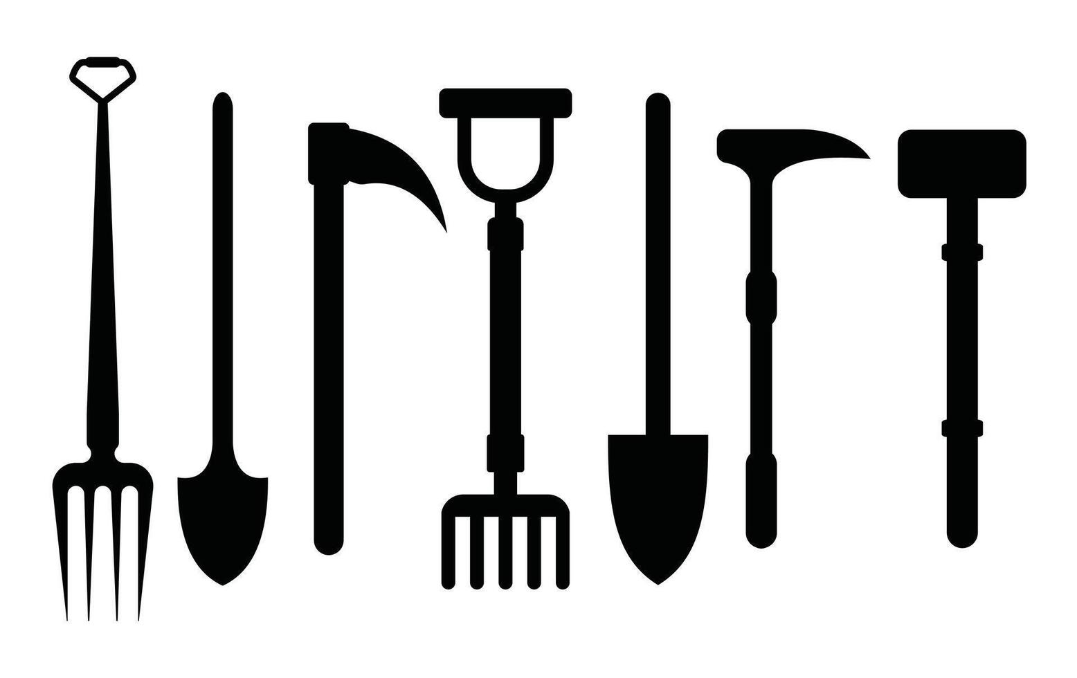 Silhouette of a garden tool with stick vector