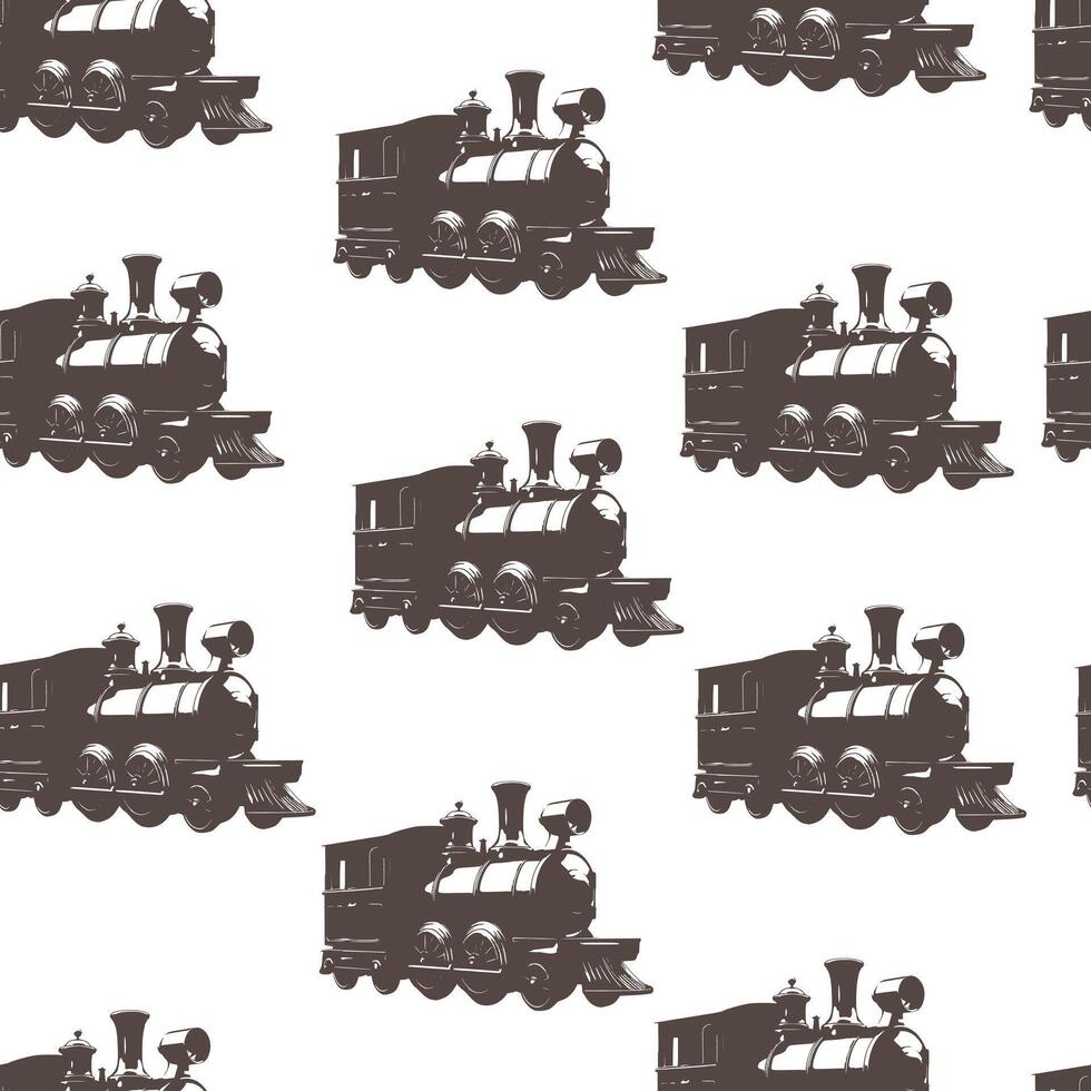 Retro pattern showing old style vintage train vector