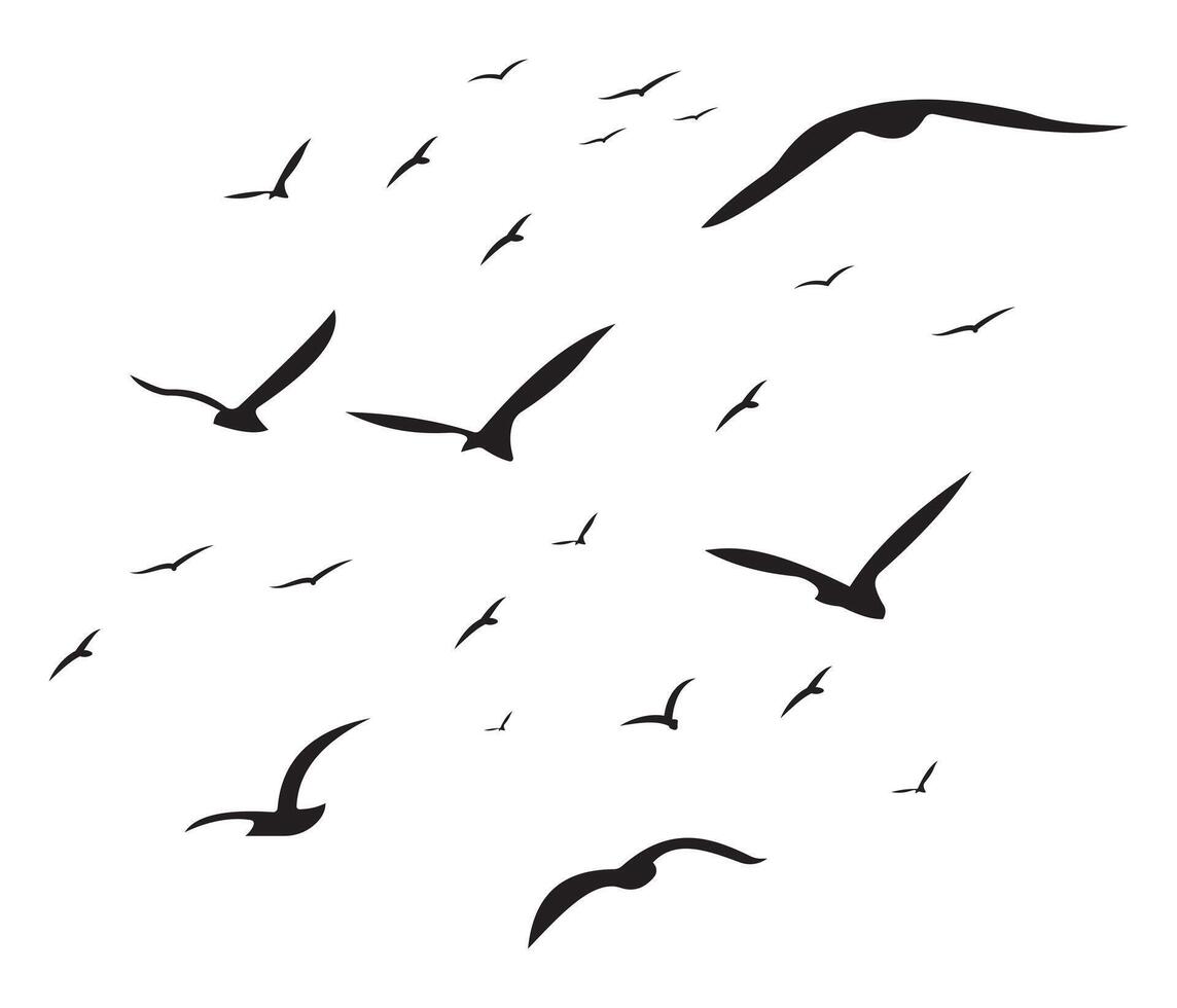 Black silhouette of a bird flying vector