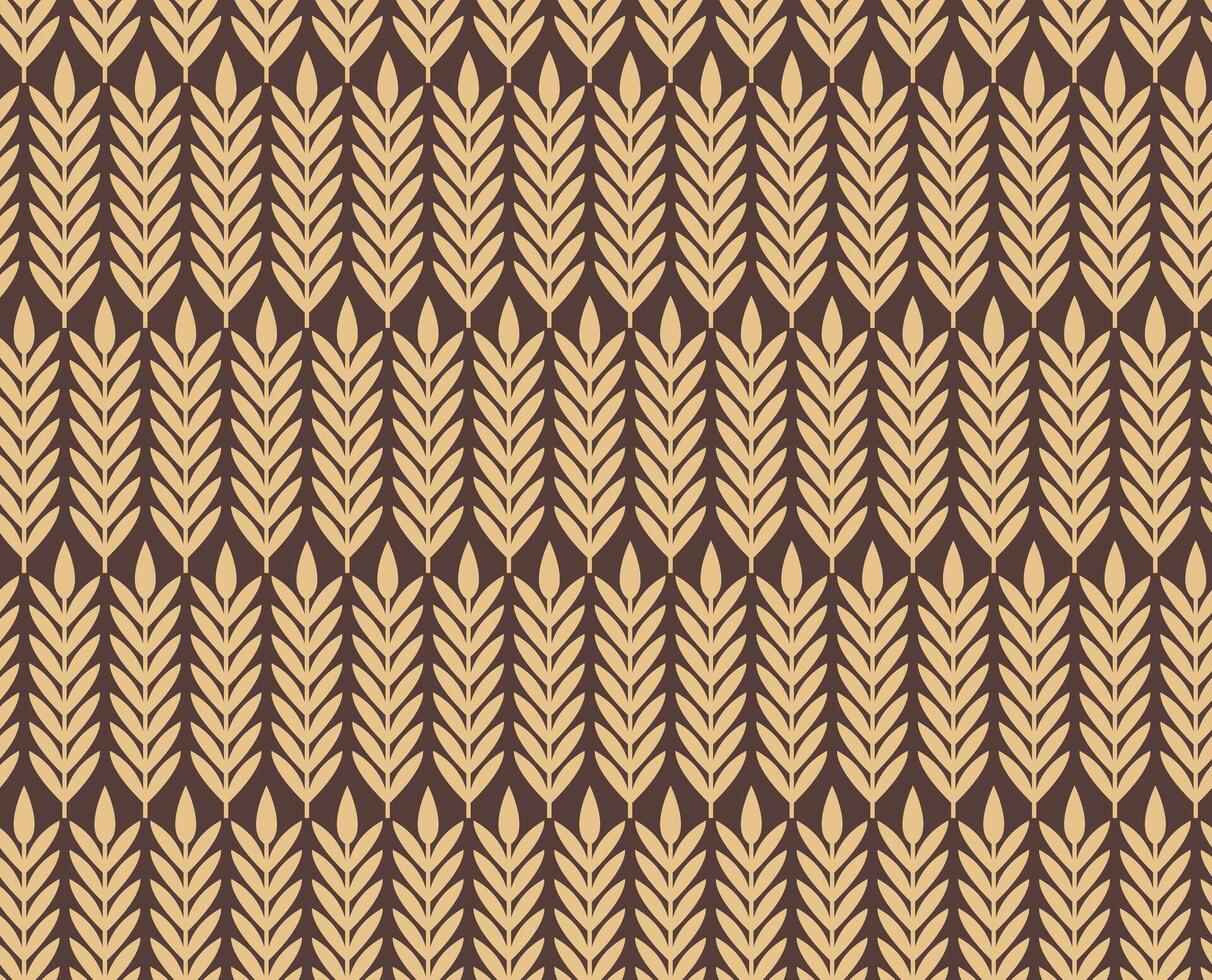 Pattern of wheat on a brown background vector