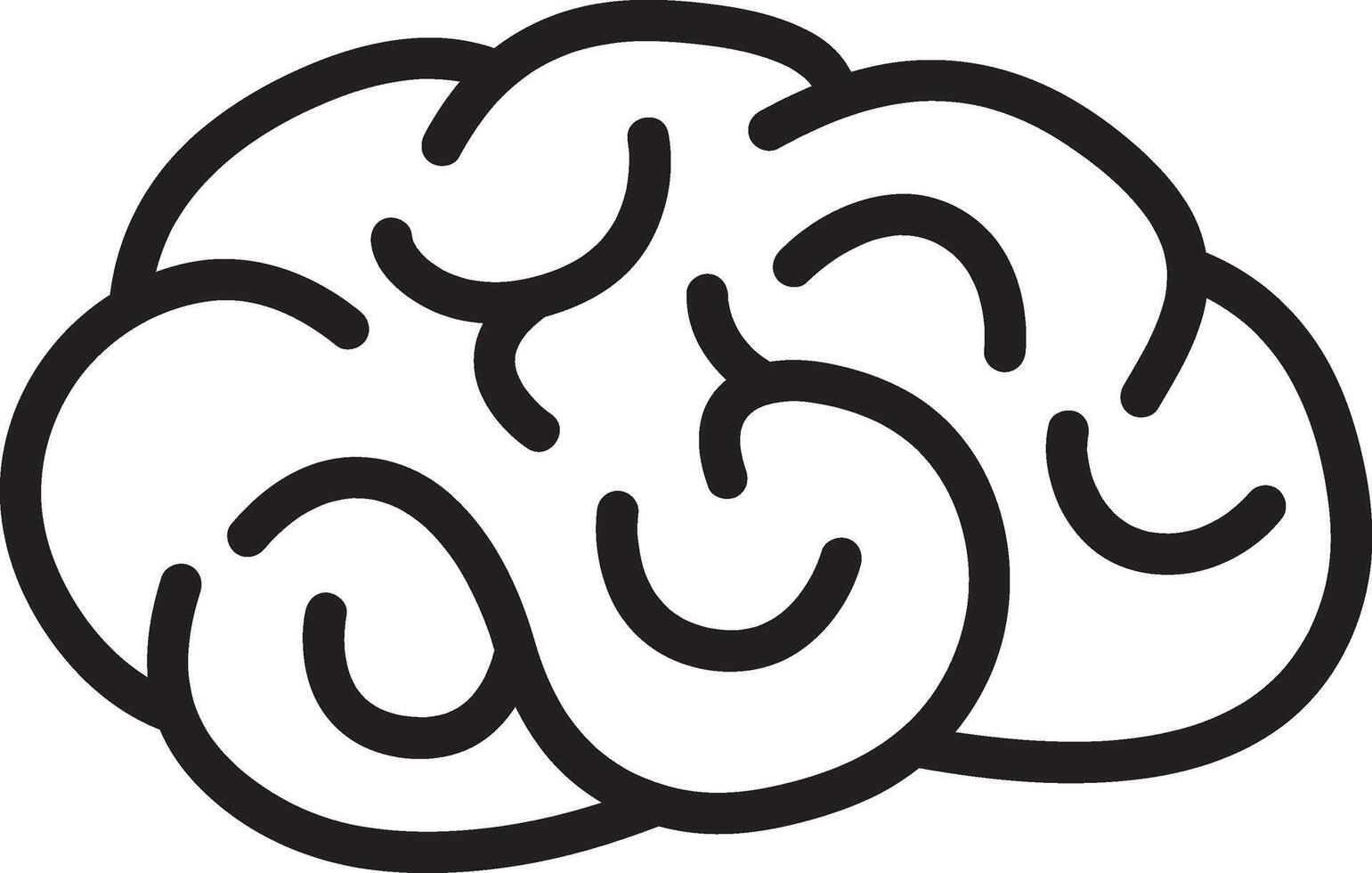 outline icon of a brain in a simple design vector