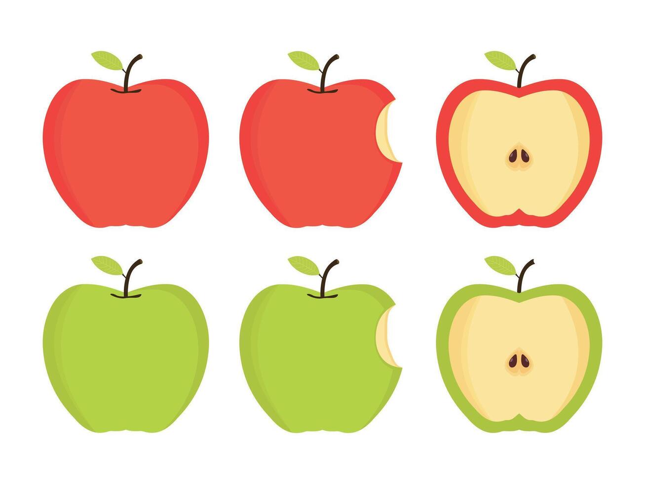 flat icon of red and green apples vector