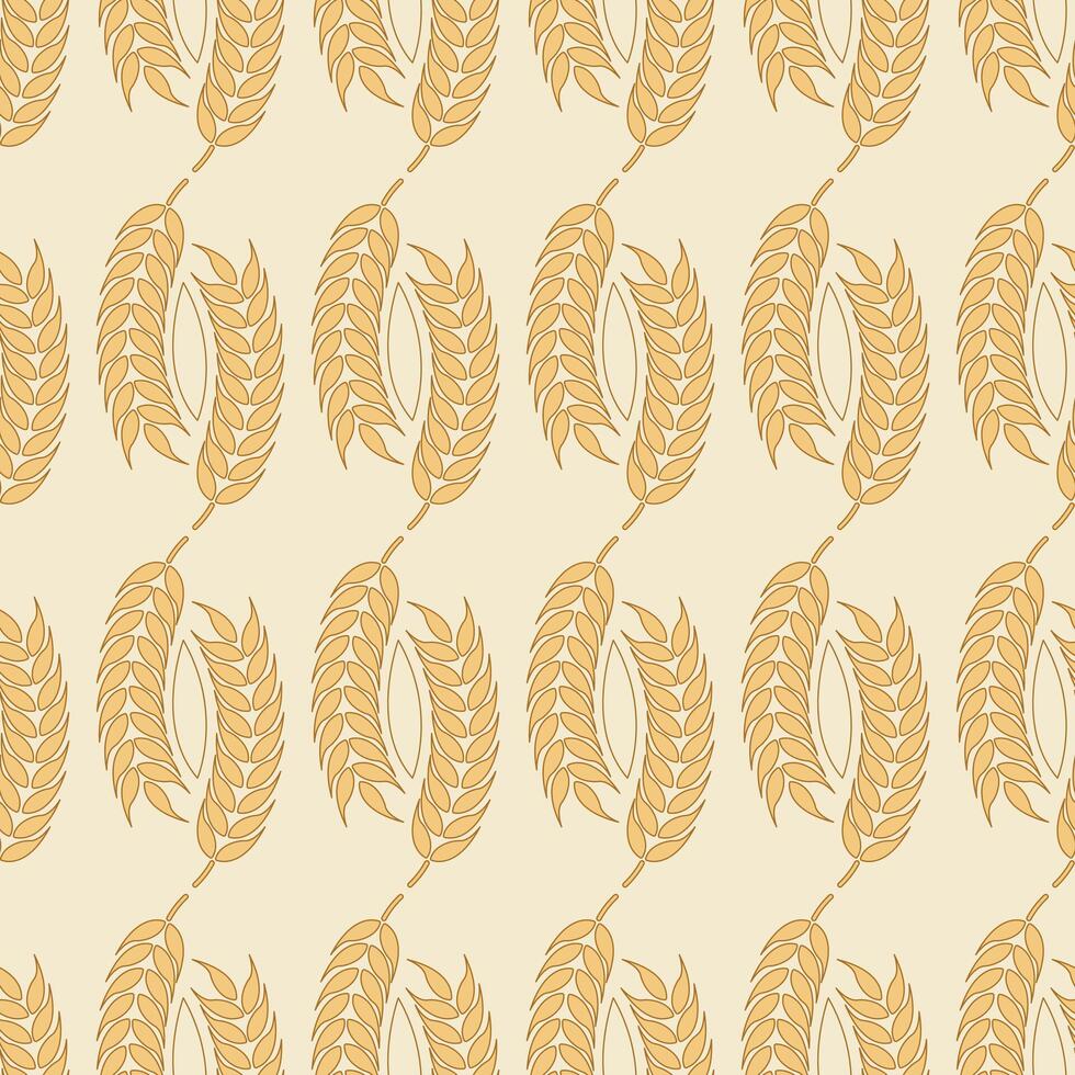 Wheat pattern design with yellow and brown background vector