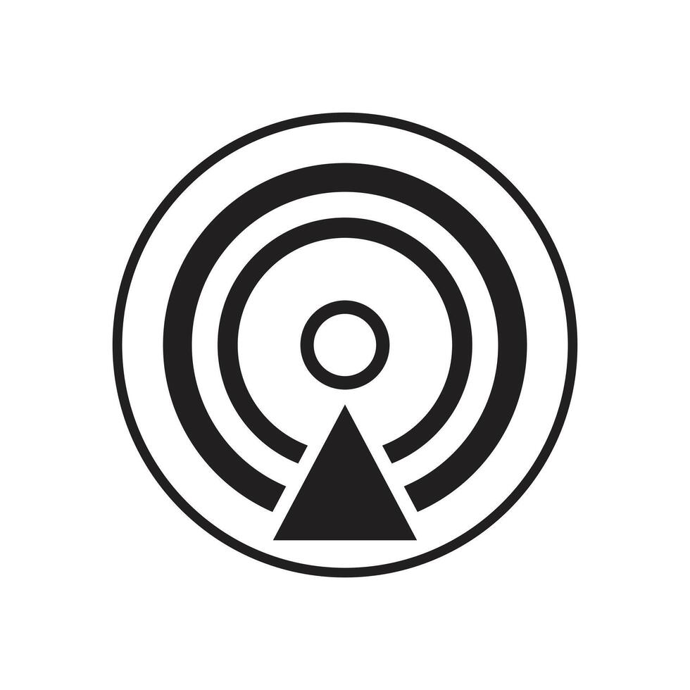 Icon representing wireless signal and data transmission vector