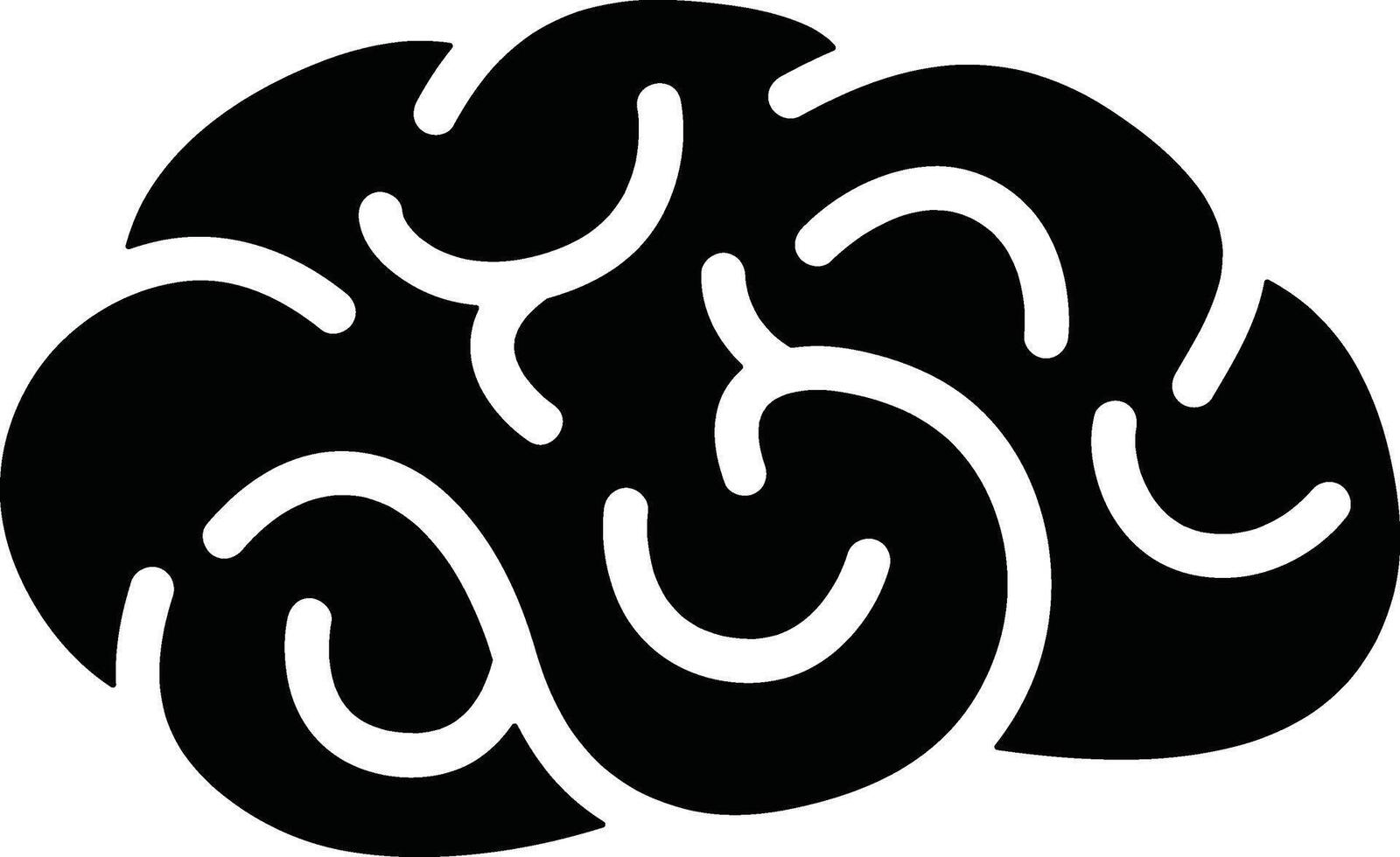 icon of a black brain design in a minimal style vector