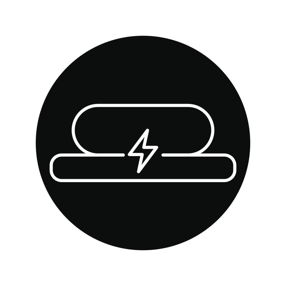 Black silhouette icon representing fast battery charging vector