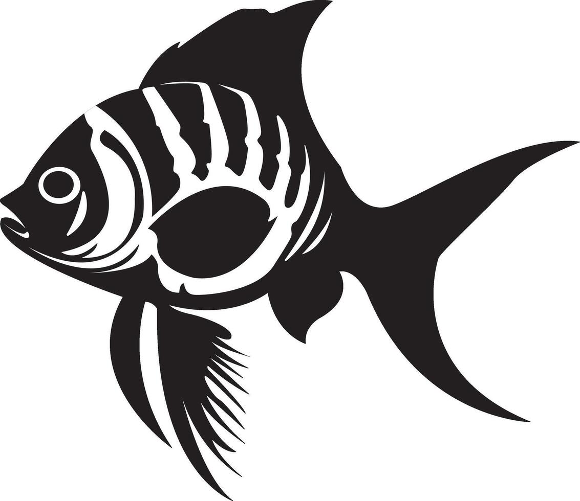 Monochrome design of a cute fish icon illustration vector