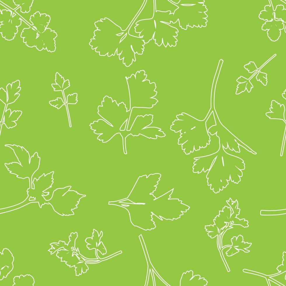 Seamless celery line pattern on green background vector