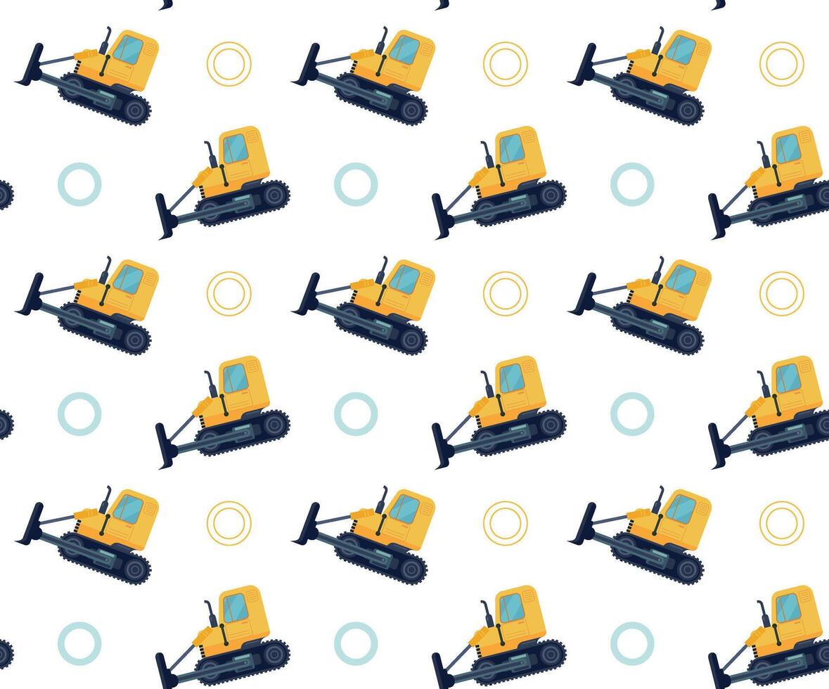 design of excavator pattern within a circular outline vector