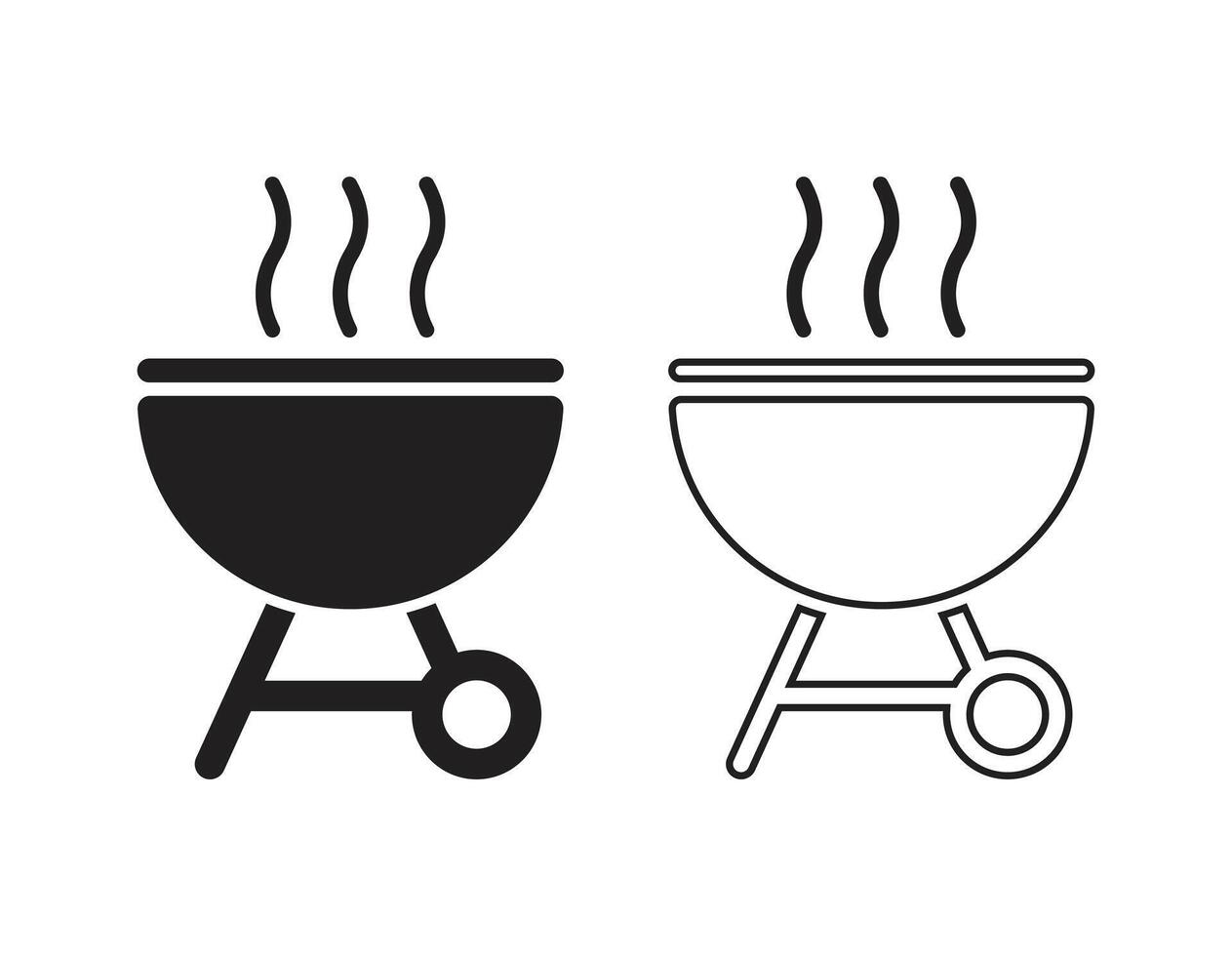 icon set featuring various BBQ stand designs vector