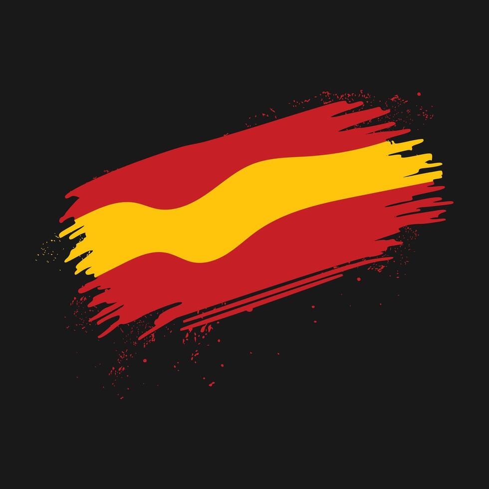 Grunge style Spain flag design in illustration vector