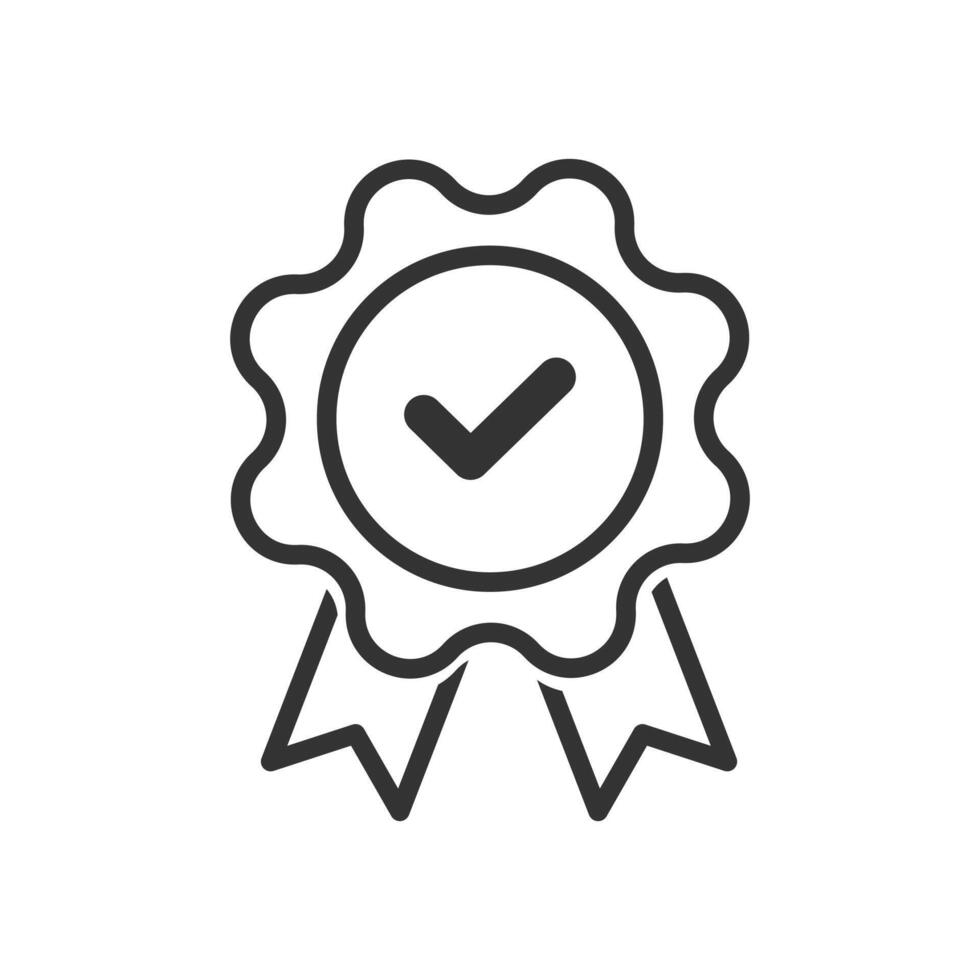 line icon of an approved certified badge design vector