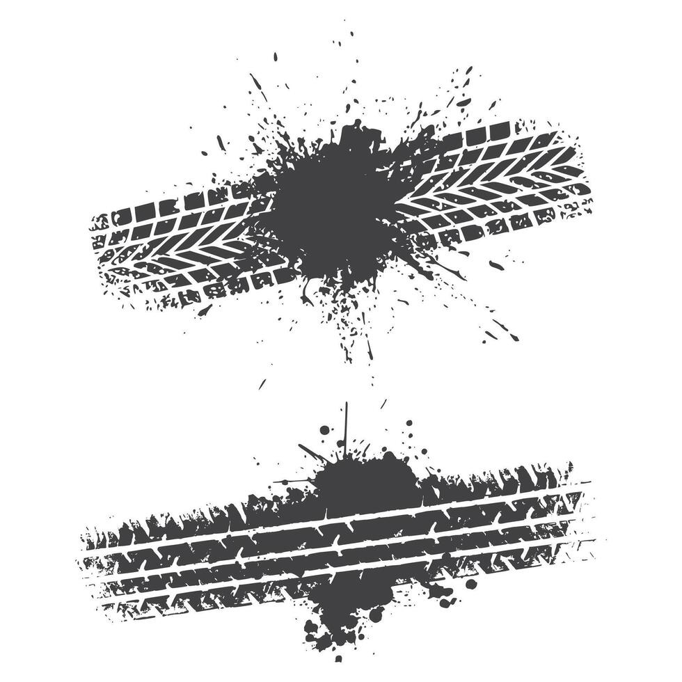Car tire splashing water in flat vector