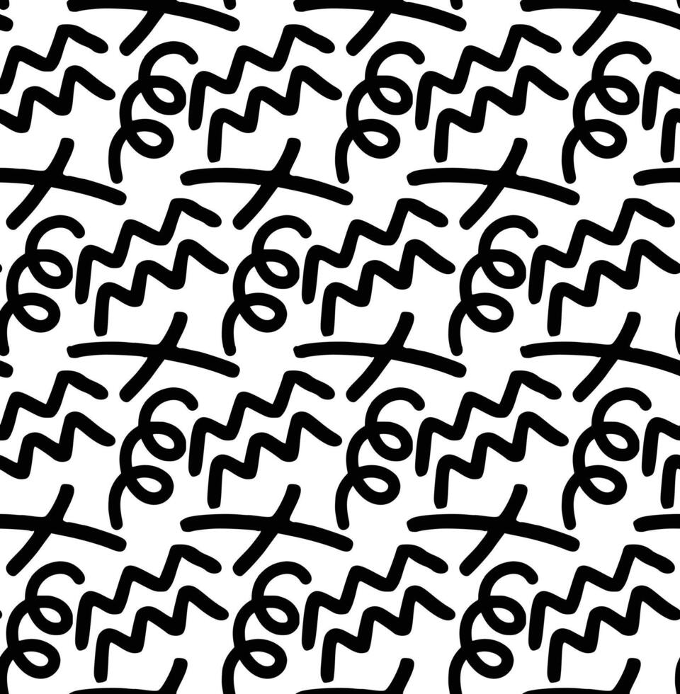 Hand drawn swirl line pattern for decorative backgrounds vector