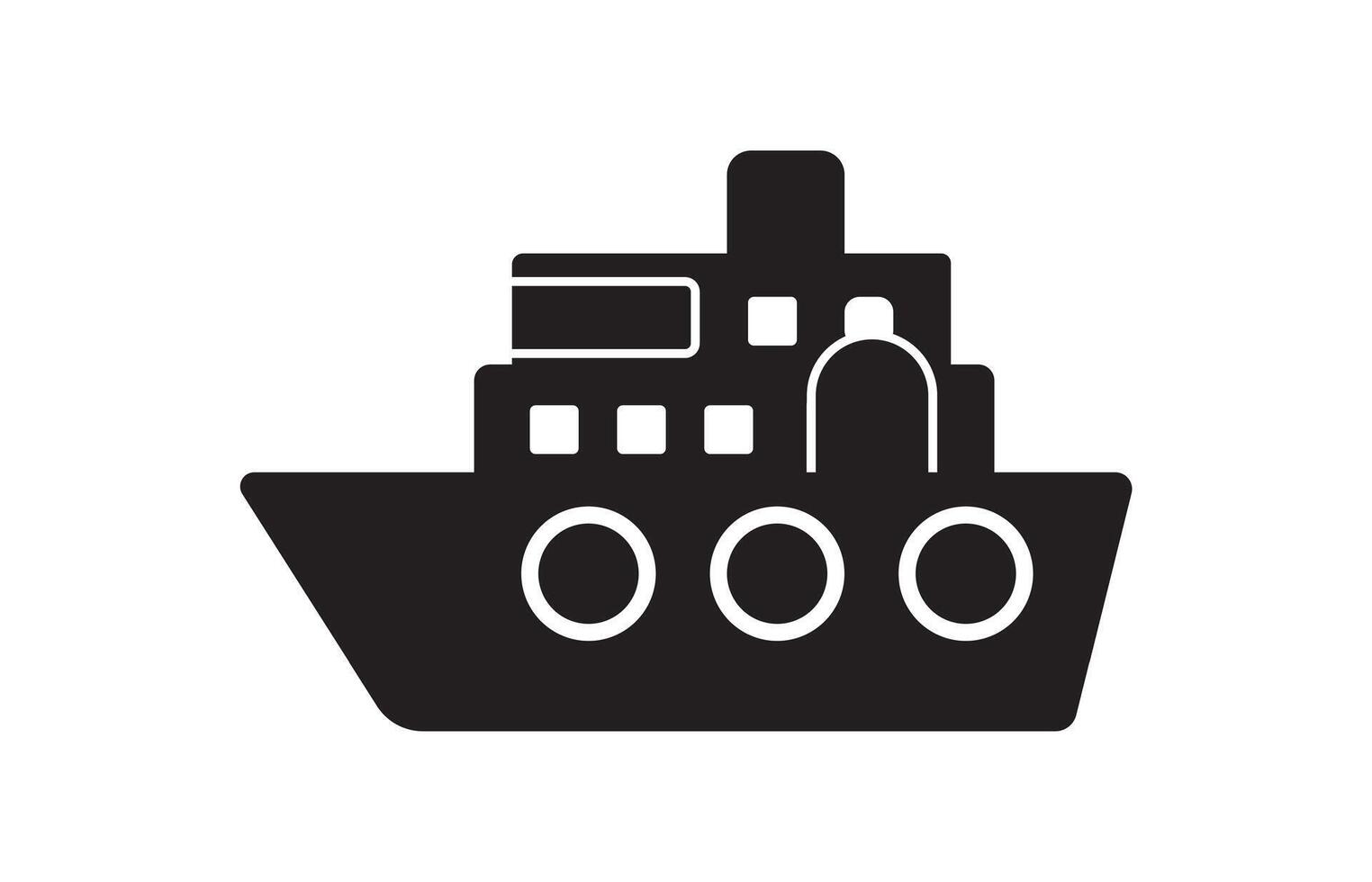 Simple black silhouette of a mini ship vector