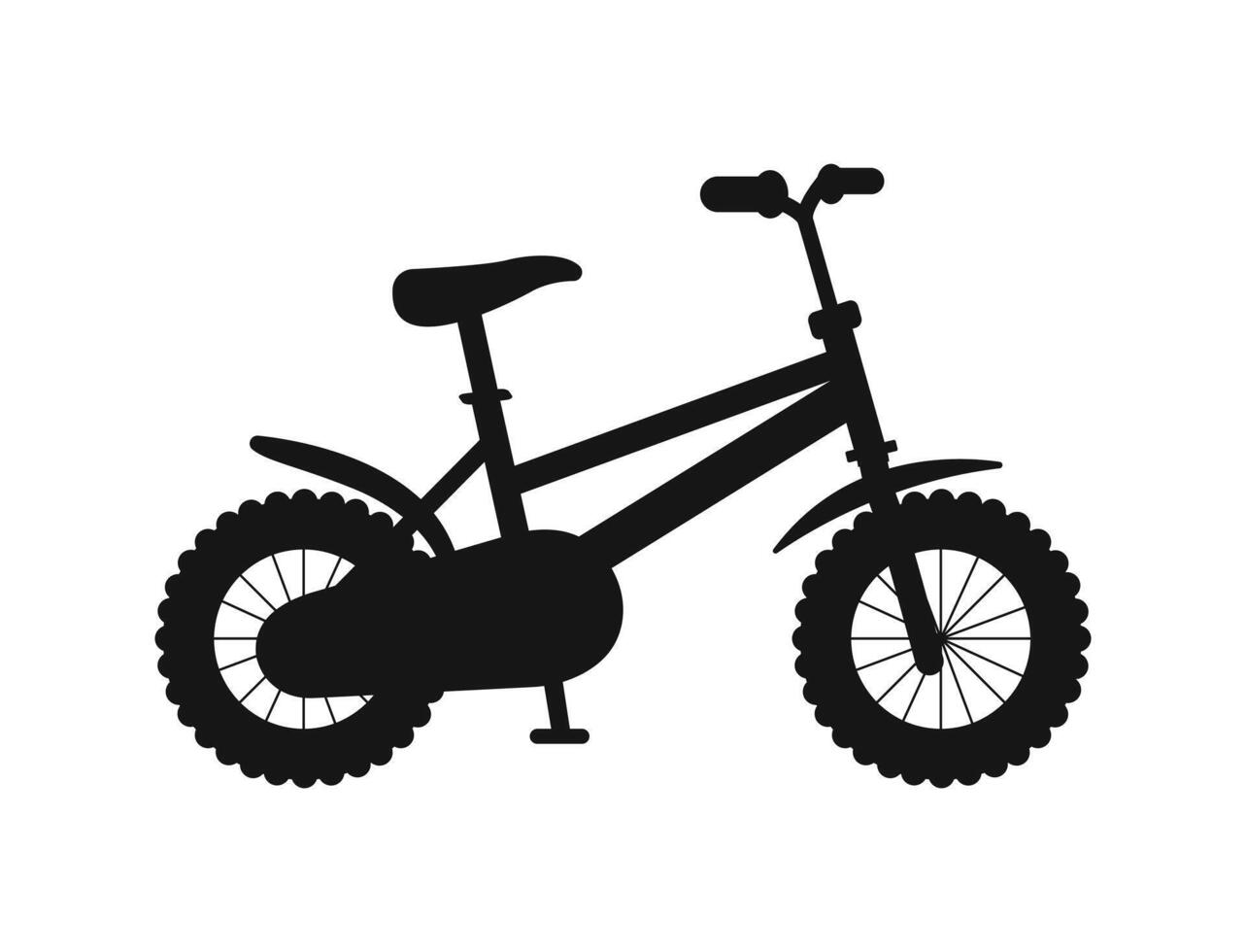 Silhouette of a small kids bike vector