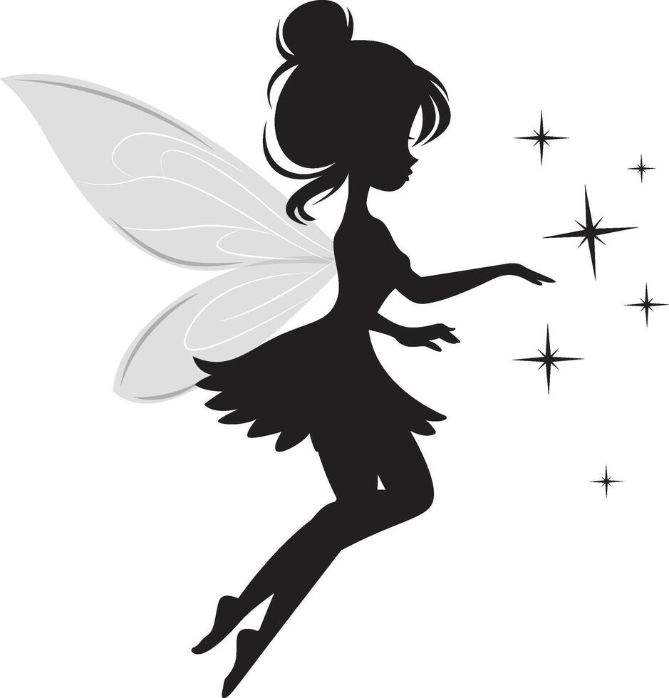 fairy silhouette for greeting card design vector