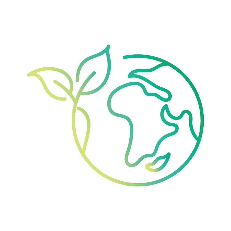 Eco-friendly globe with green leaves symbolizing Earth vector