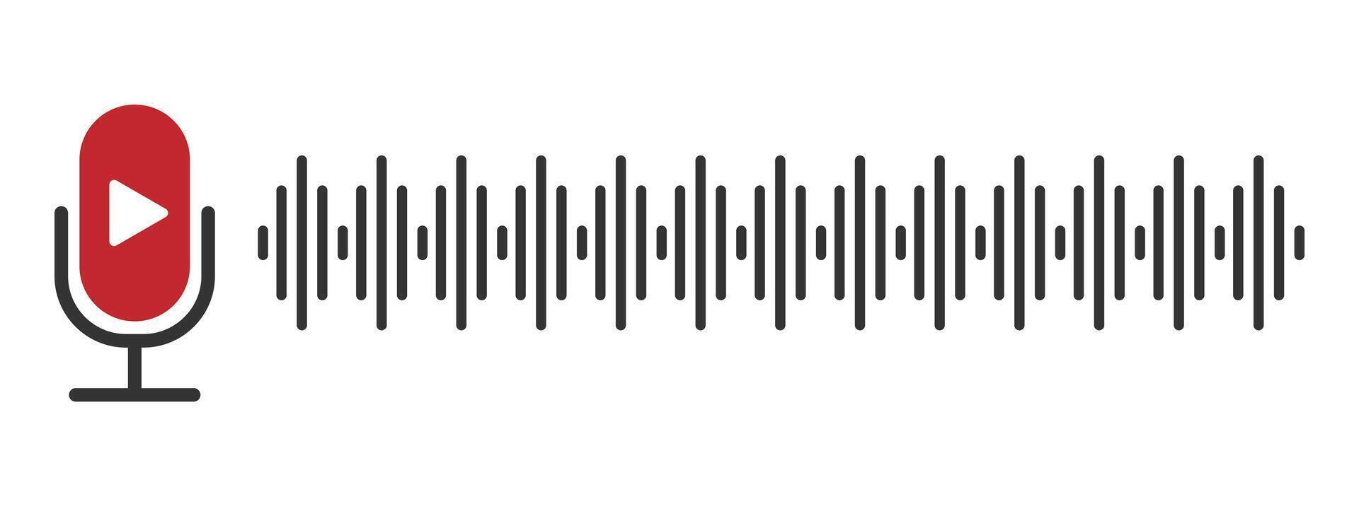 Podcast icon with frequency waves illustration and design vector