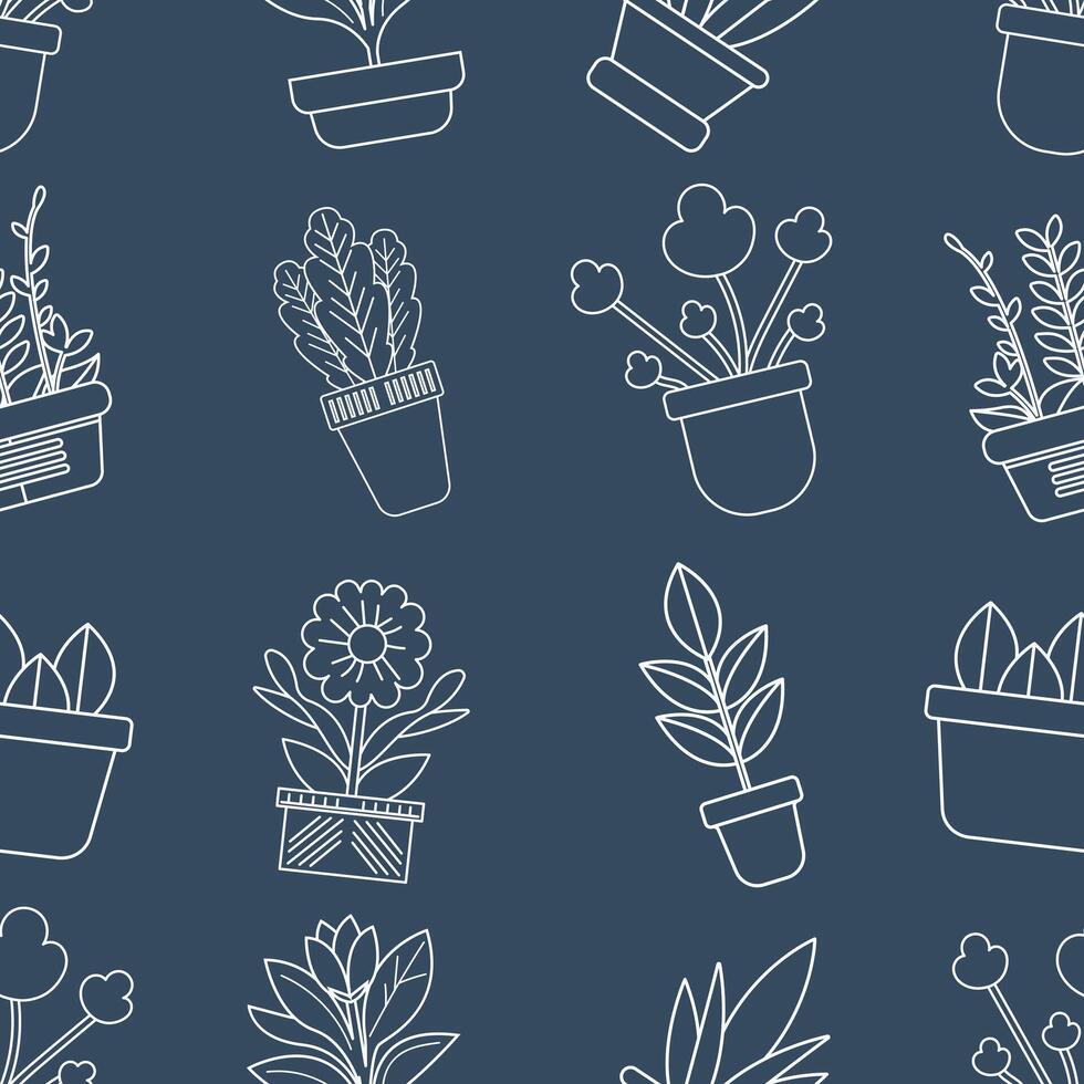 Old blue pot with white outline design pattern vector
