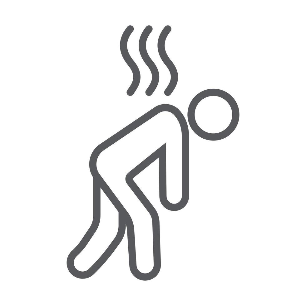 Outline icon representing an exhausted person vector