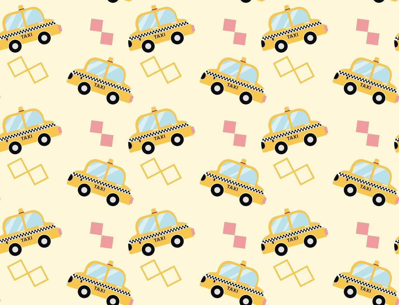 Zig zag taxi pattern design on yellow background vector