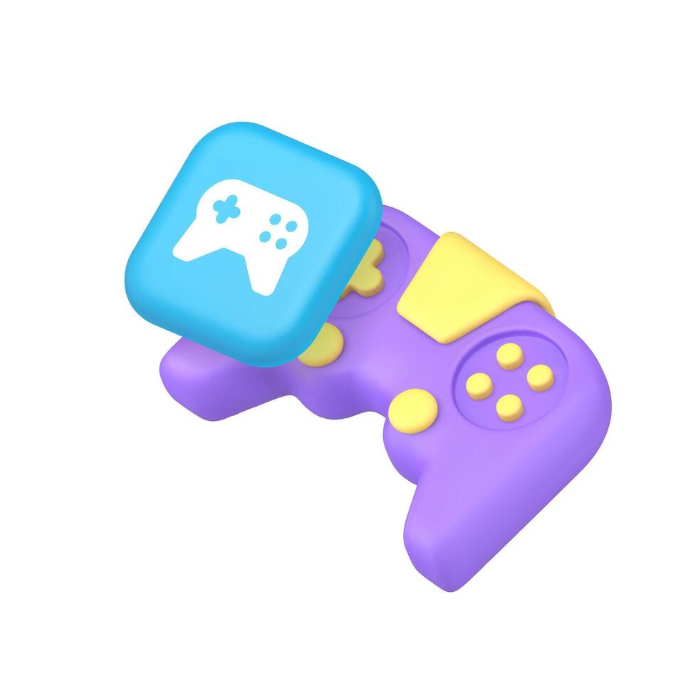 Esport cyber game joystick gamepad entertainment 3d icon realistic illustration vector