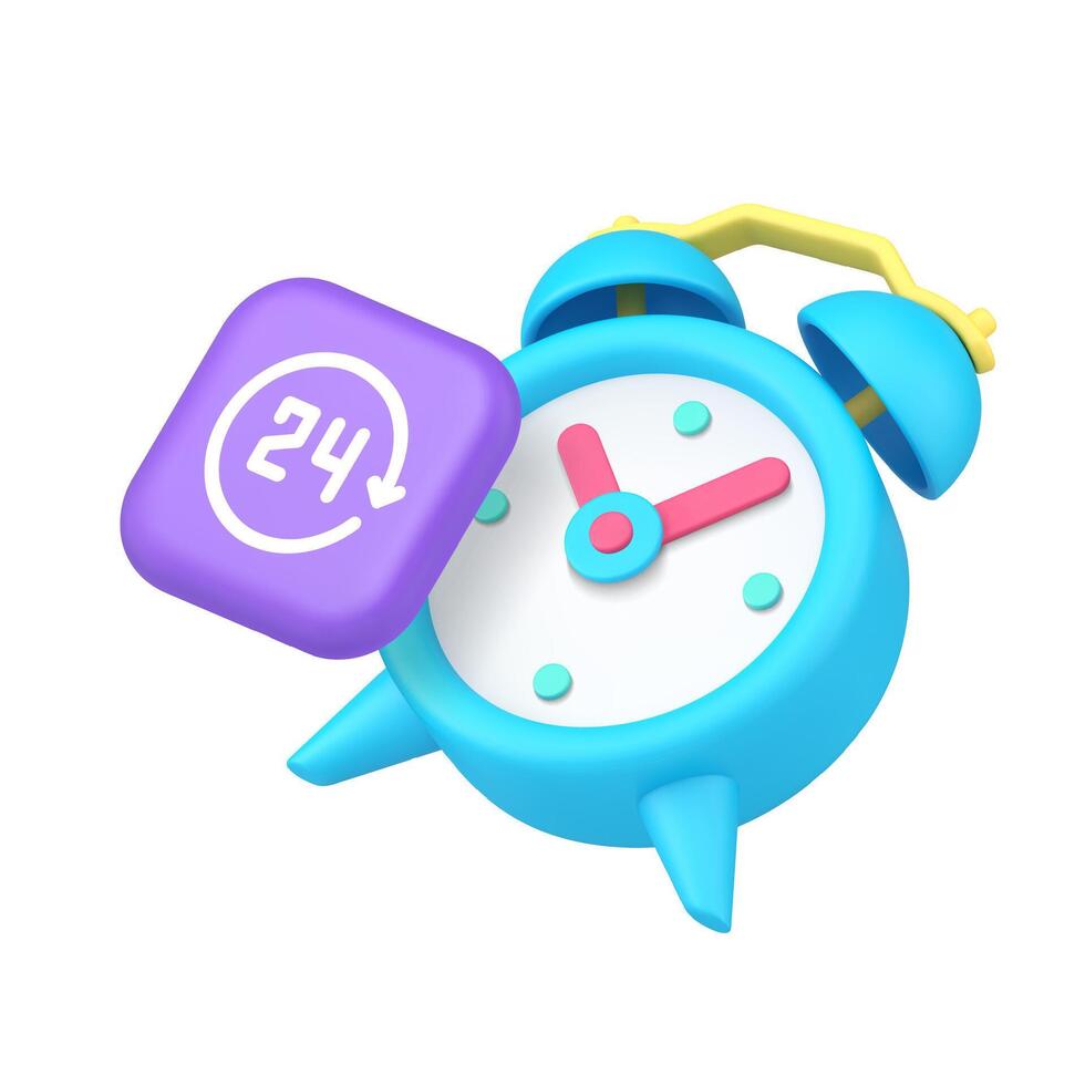 Always available time management deadline reminder notification 3d icon realistic vector