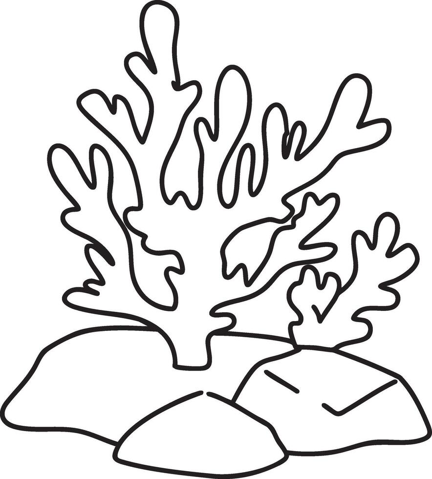 Basic coral branch line art vector