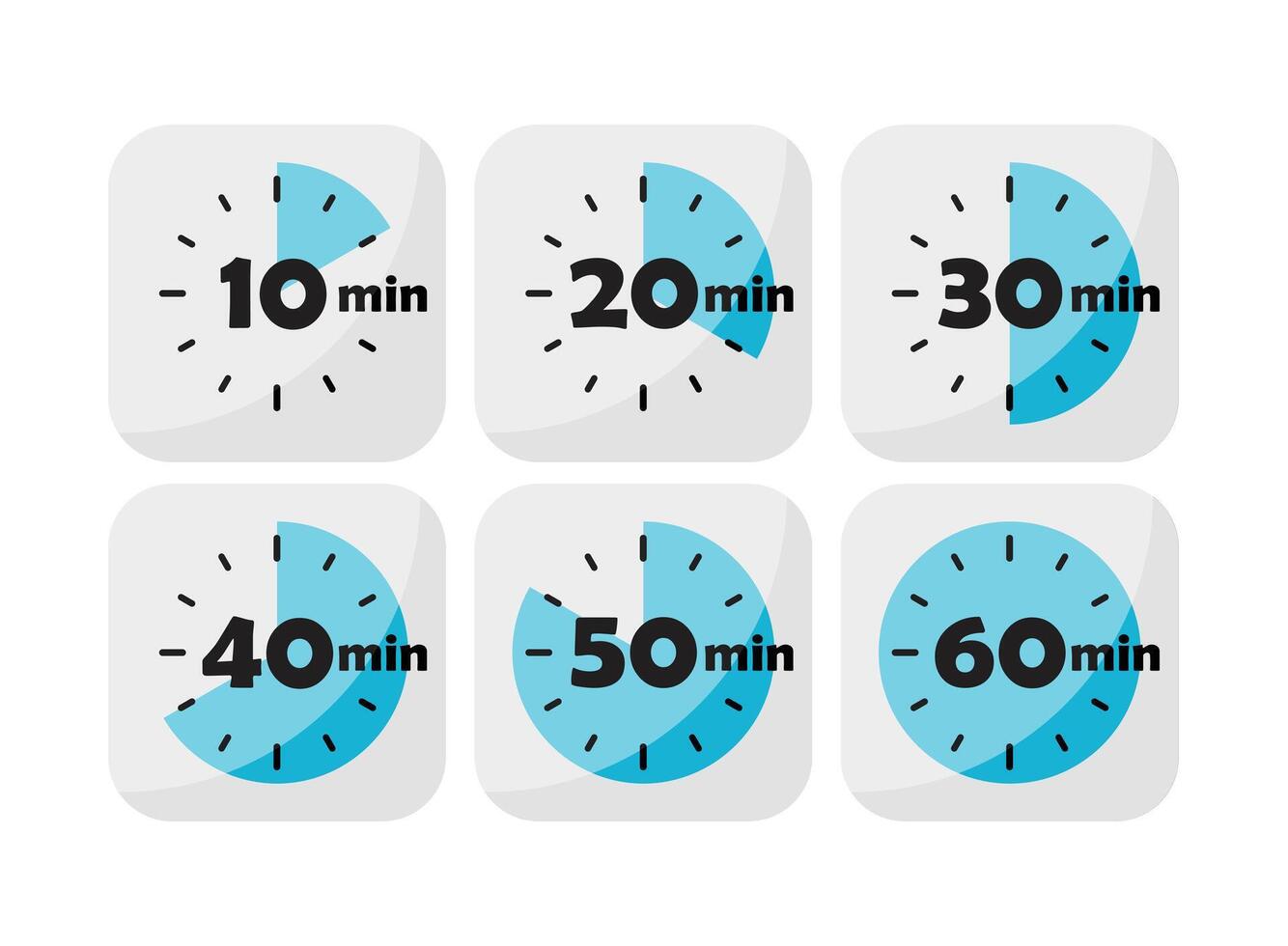 Four different time icons on a white background vector
