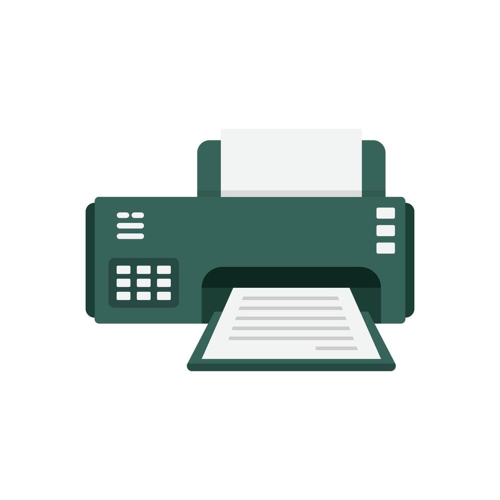 A printer with paper on top of it vector