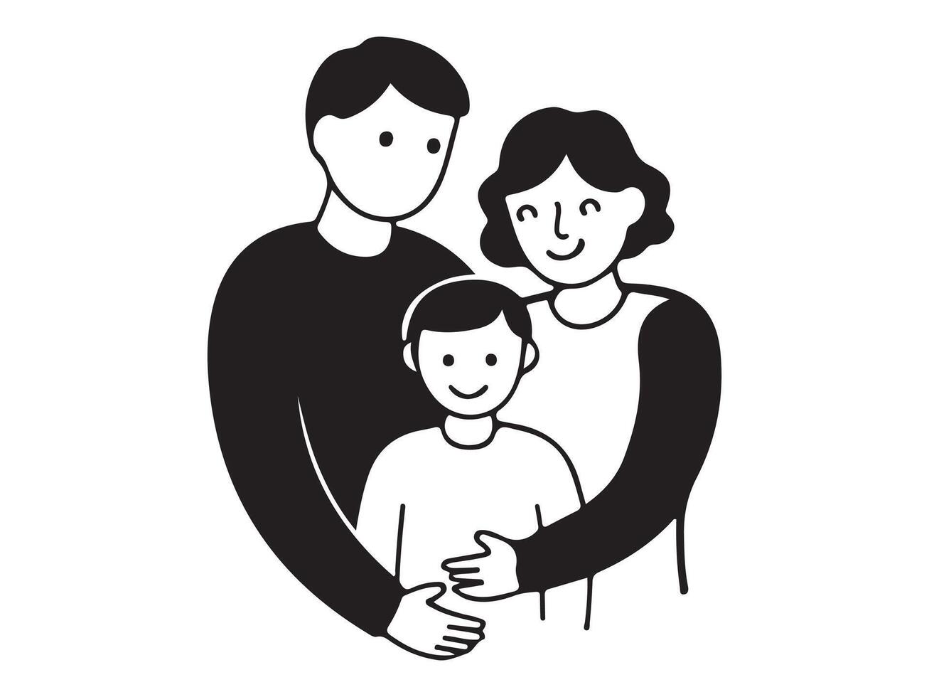graphic of three people clustered together vector