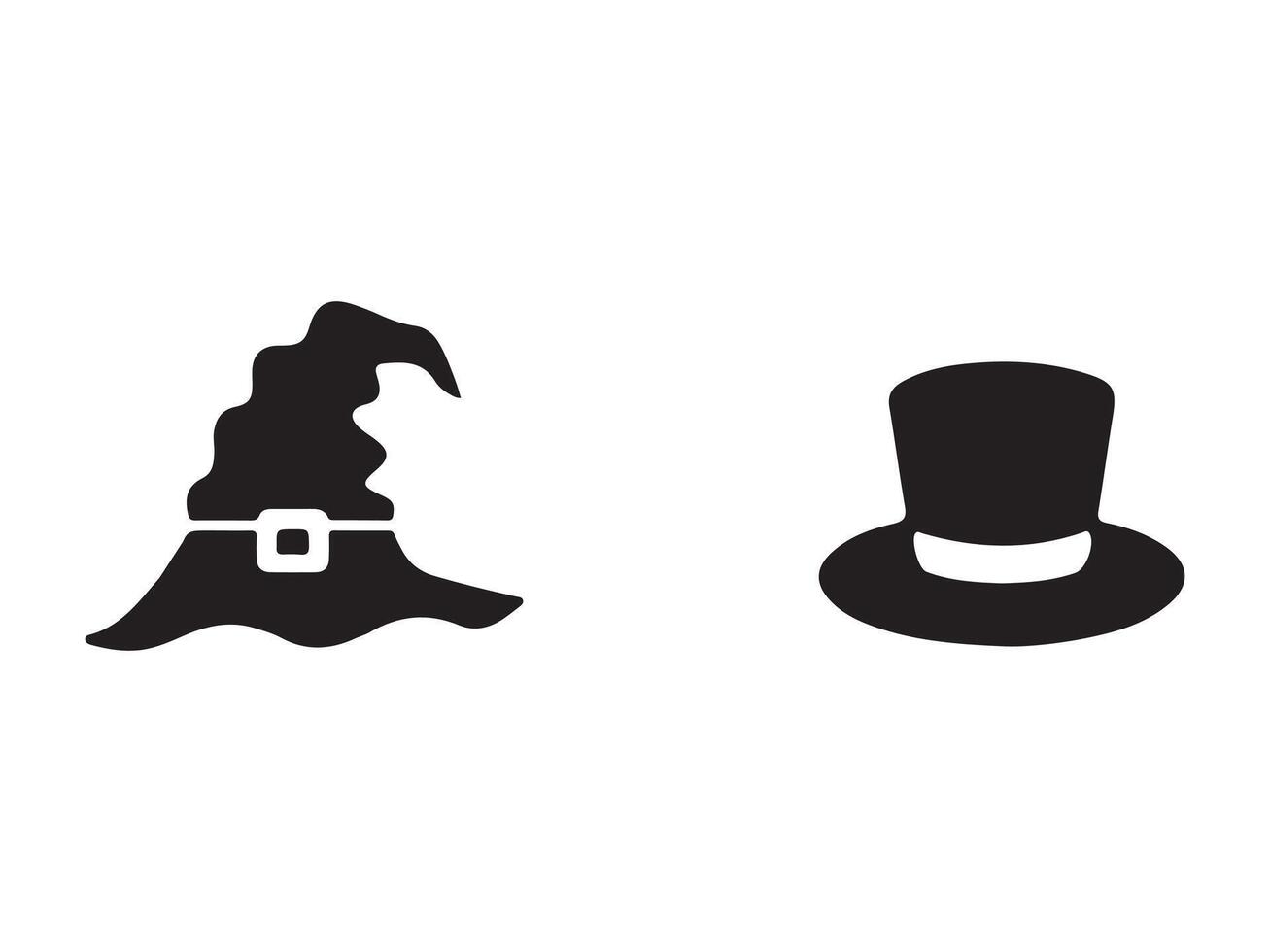 Witch's Hat and Top Hat Icons vector
