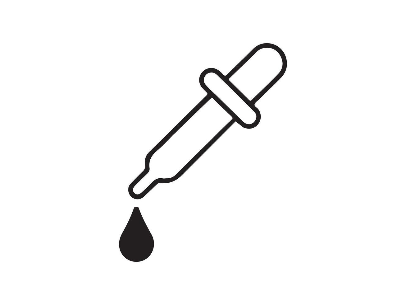 Simple Line Art Illustration of a Dropper and Droplet vector