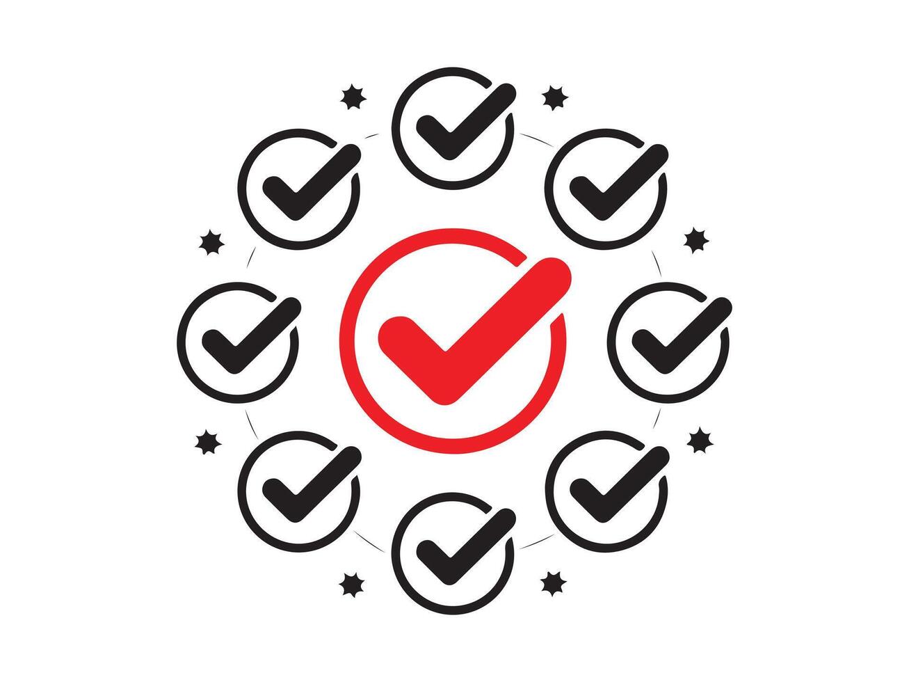 Circular Checkmark Icons for Success and Completion vector