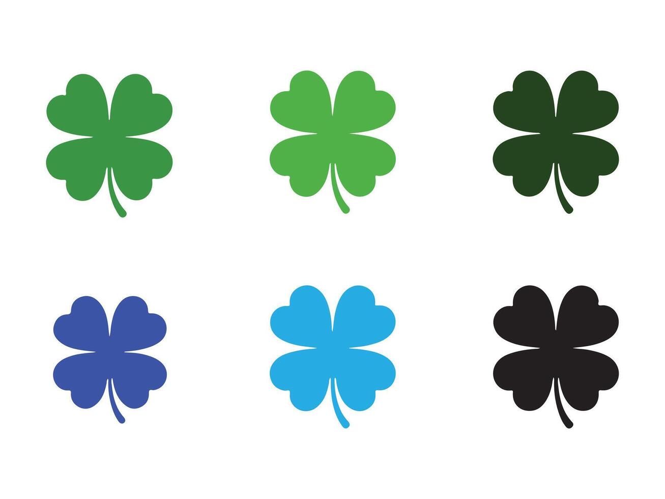 Clover Icons Set for Graphic Design vector