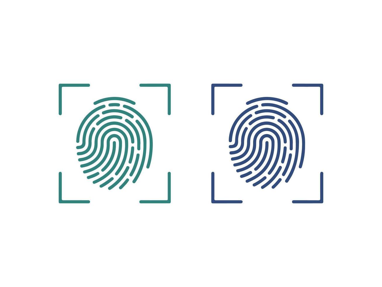 Two Fingerprint Scans Captured in a Modern Interface vector