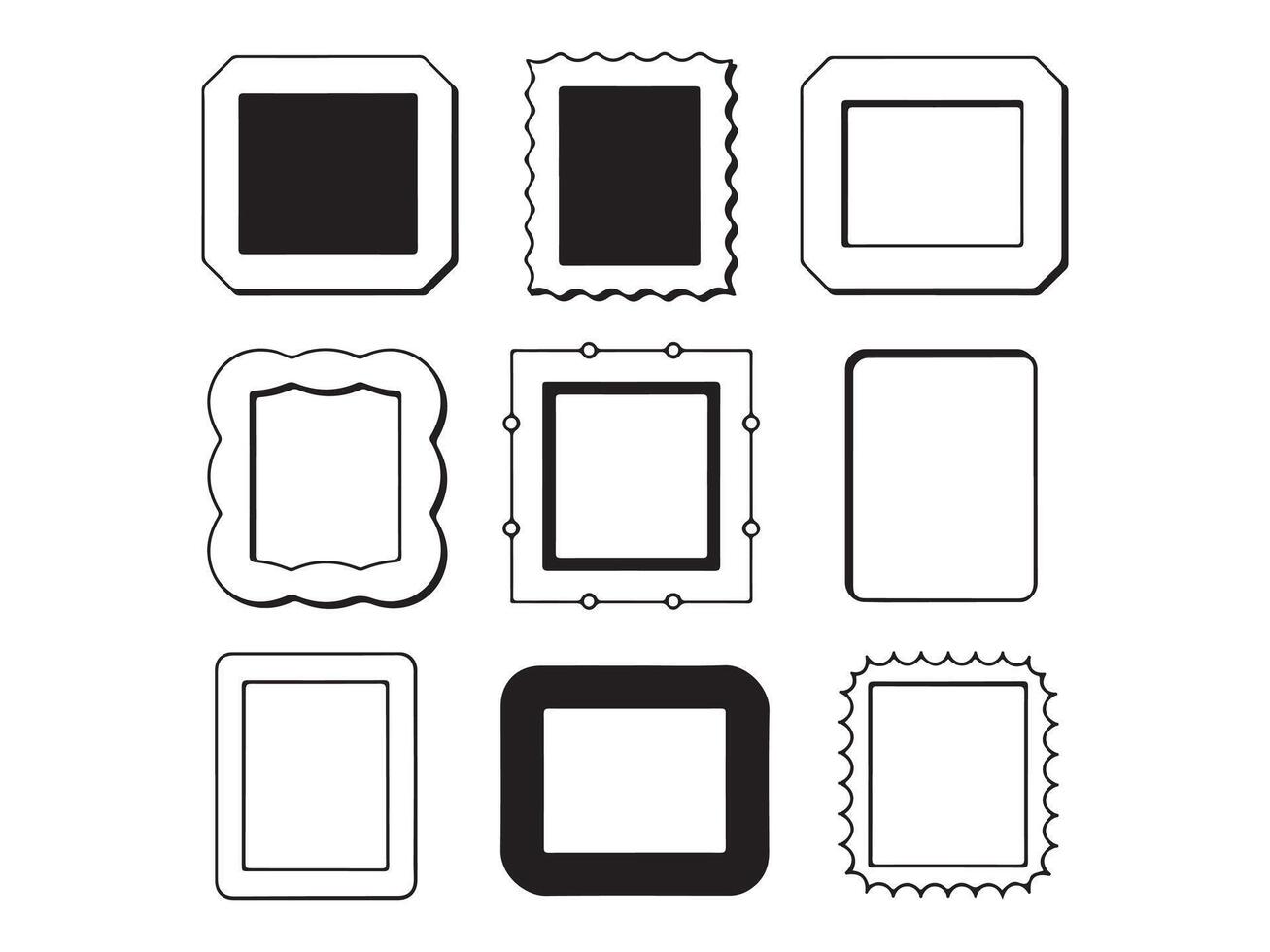 Collection of Cartoon-Style Zigzag Shapes for Graphic Design vector