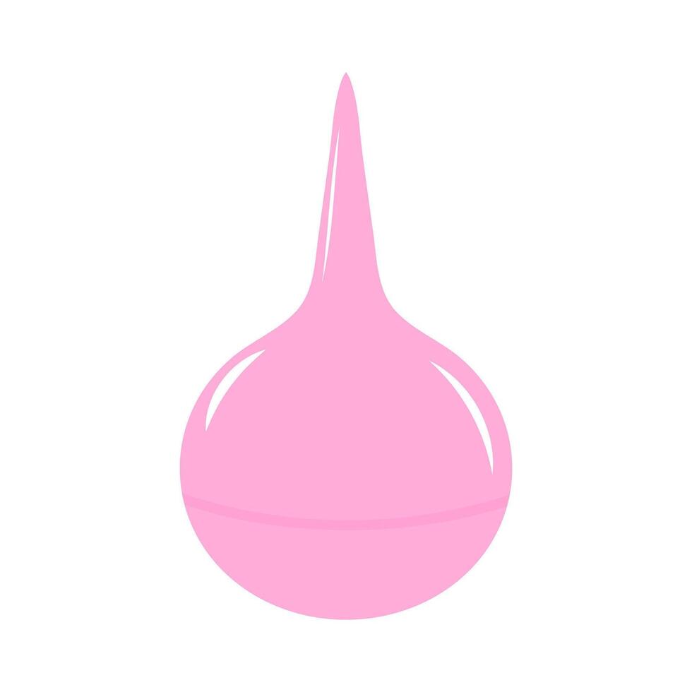Pink rubber medical enema on white background. illustration. vector