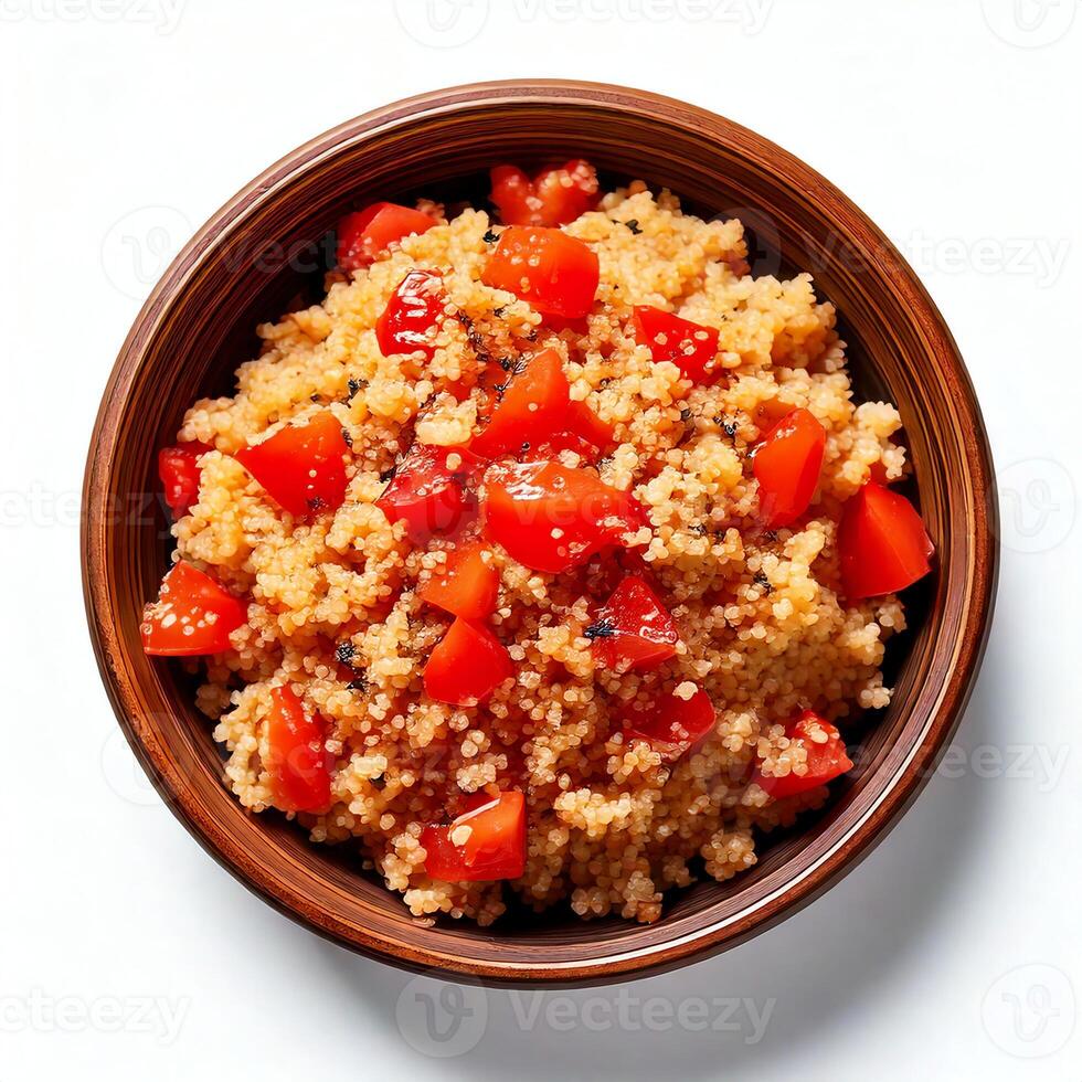 Couscous with tomatoes and spices photo