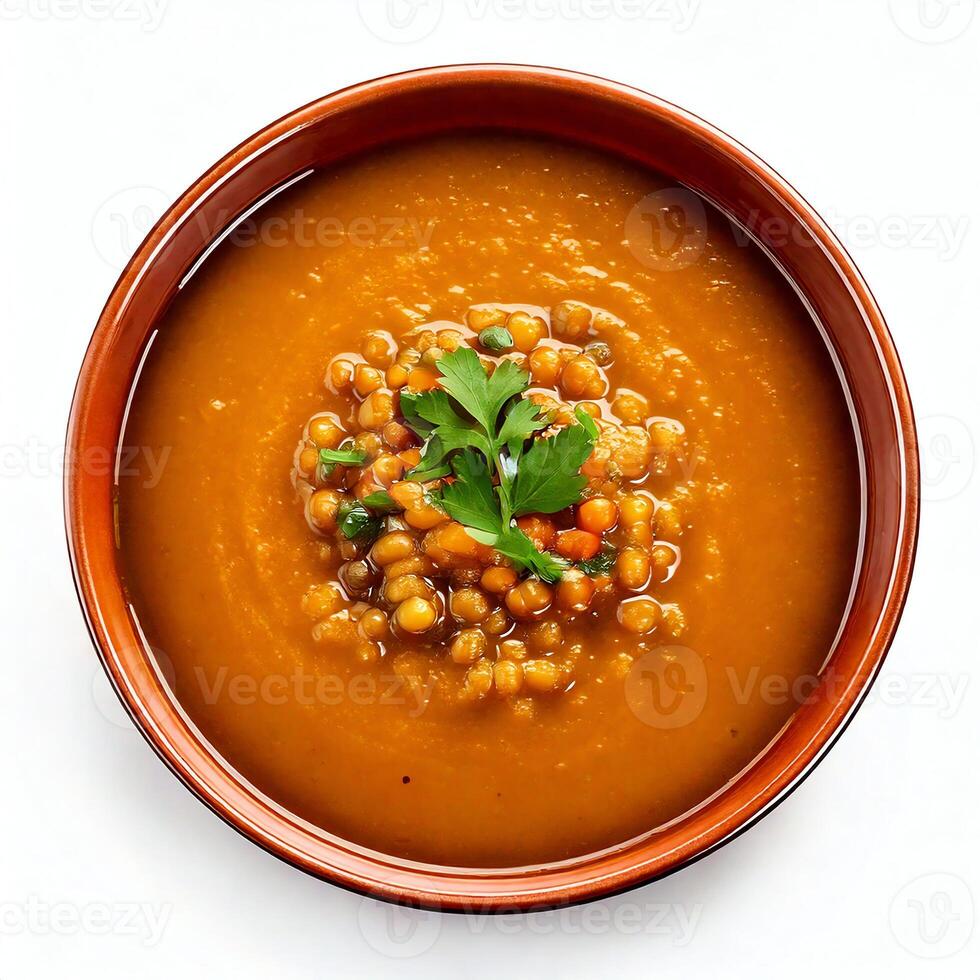 Carrot and lentil soup photo