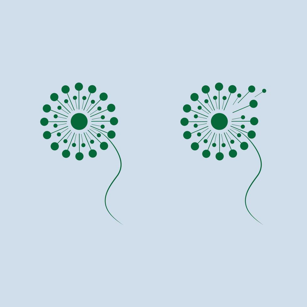 Dandelion flower logo set elements vector