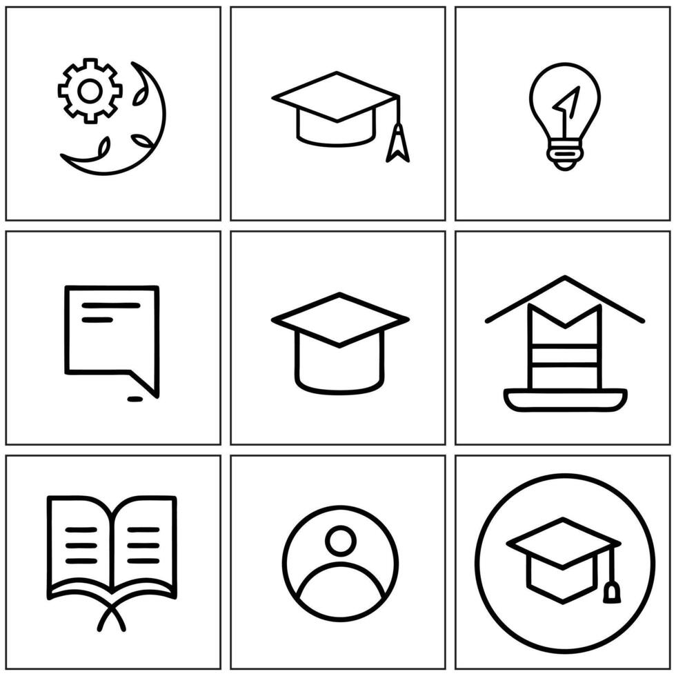 education icons set on white background vector