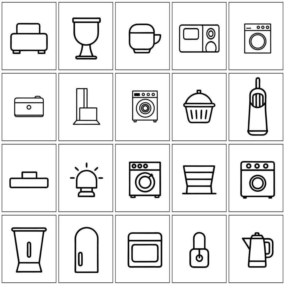 a set of icons for home appliances design on a white background vector